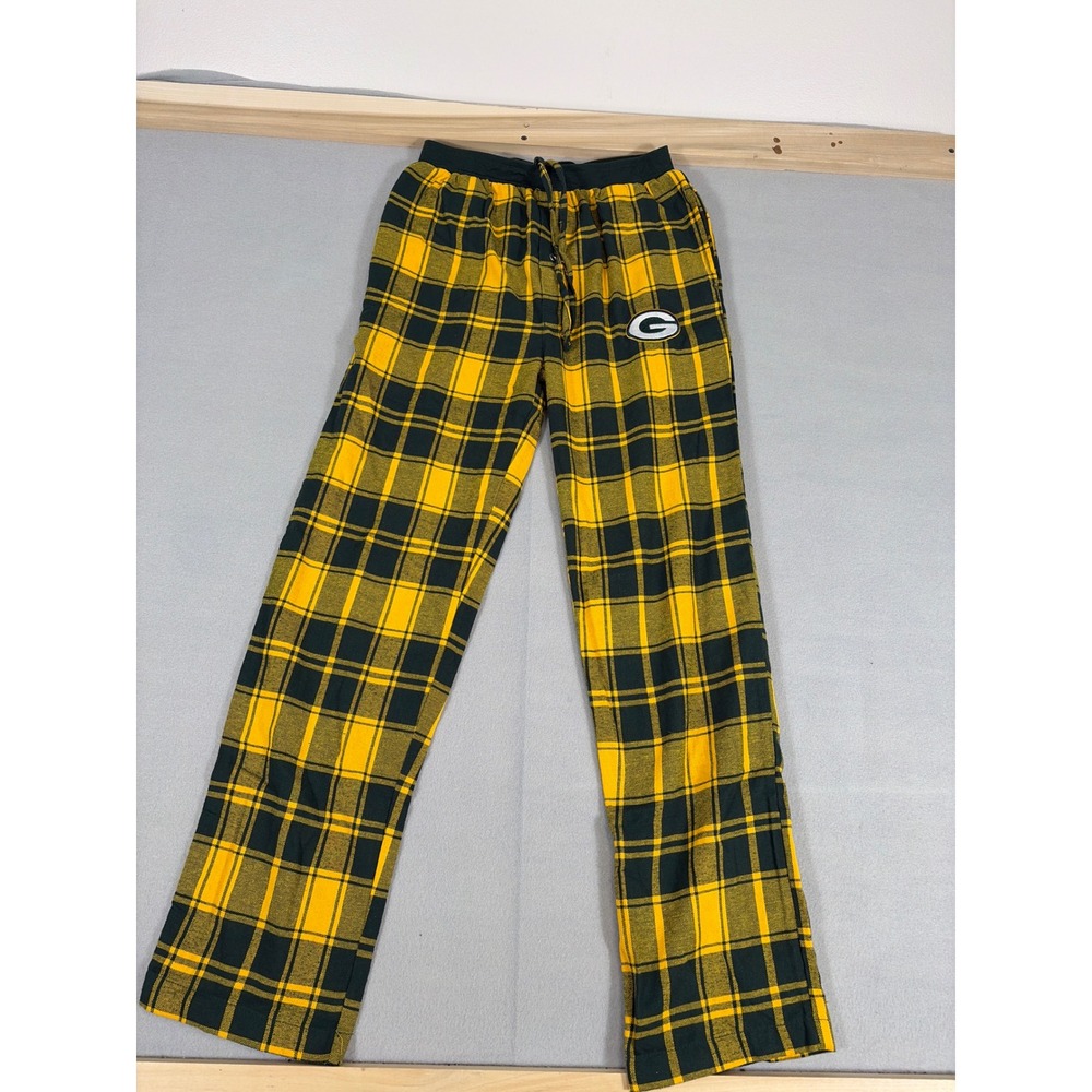 NFL Team Apparel Green Bay Packers Small Plaid Flannel Pajama Pants Green